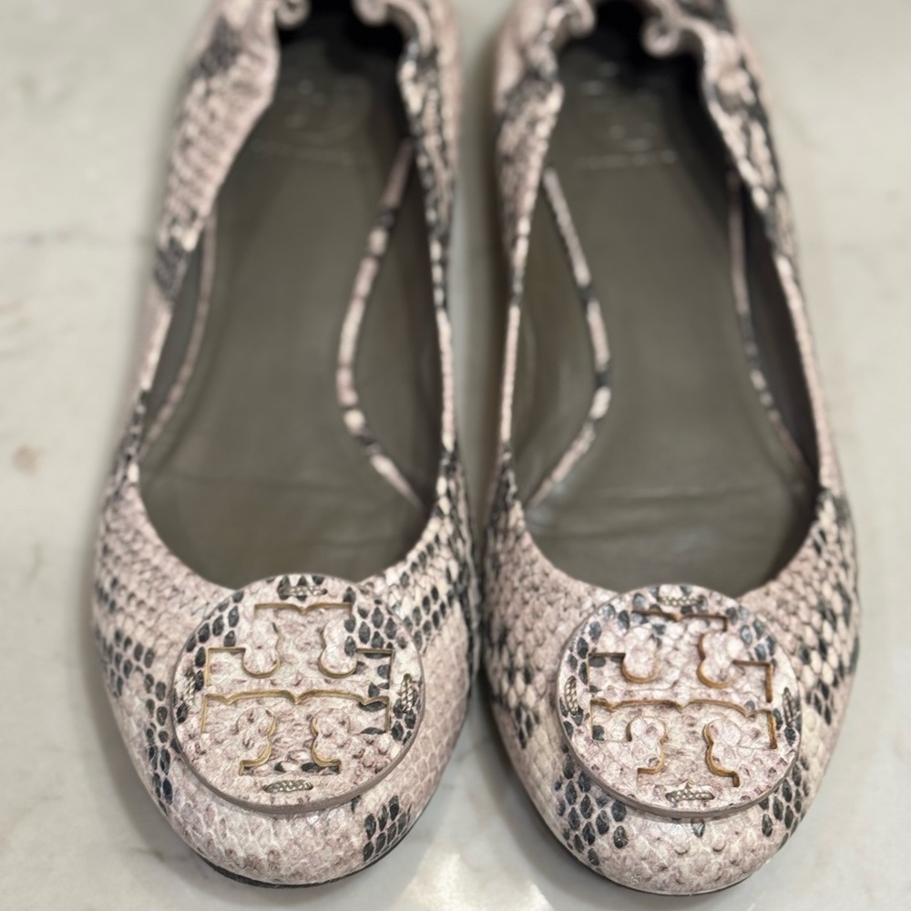 Tory Burch Miller Snakeskin Ballet Flats